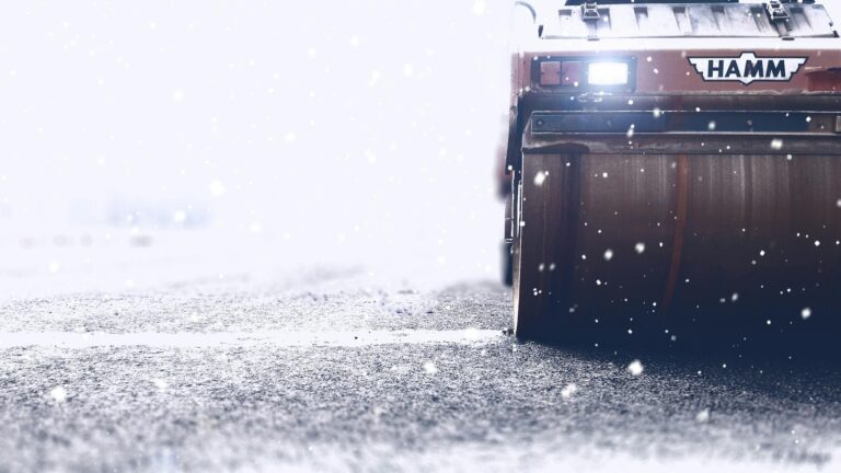 Brown Hamm Road Roller on Paved Road