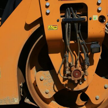 Close-up of a Wheel of a Construction Machine 