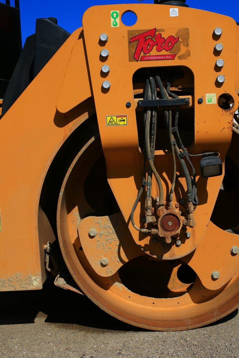 Close-up of a Wheel of a Construction Machine 